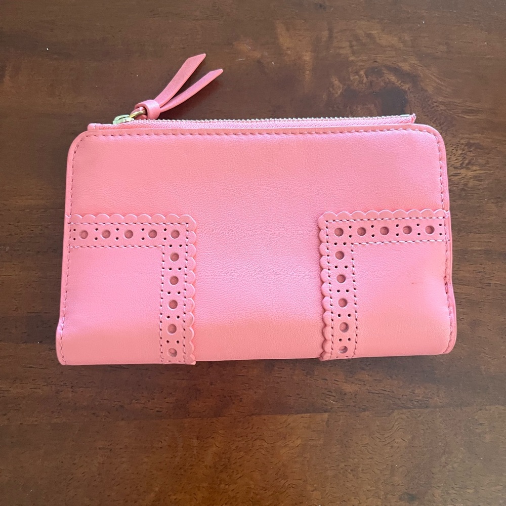 Tory Burch Pink Bi-Fold Leather Wallet with Zip Coin Pocket - Picture 3 of 3